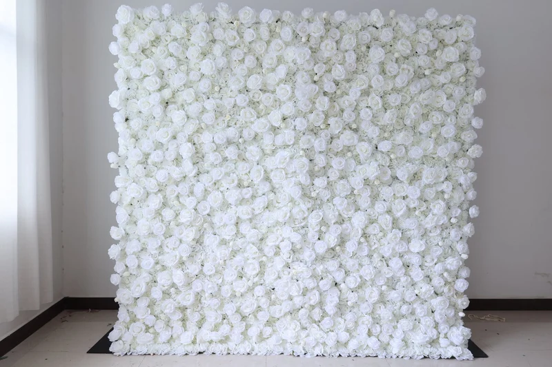 Blumenwand Flowerwall 3D Rosen Weiß – luxuriöse Premium-Qualität