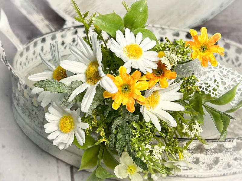 Gänseblümchen Seidenblumen Strauß – künstliche Frühlingsblumen langlebig