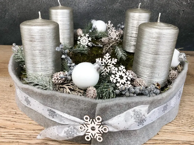 Adventskranz rund 35cm mit Frost-Effekt – winterlich & mehrjährig