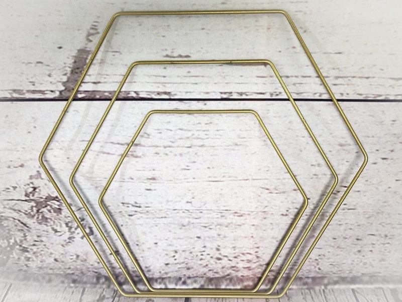 Hexagon Metallring Trockenblumen Eukalyptus – Wanddeko langlebig