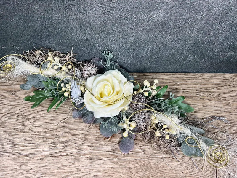 Grabgesteck Wachsrose Seidenblumen – langlebiger Grabschmuck