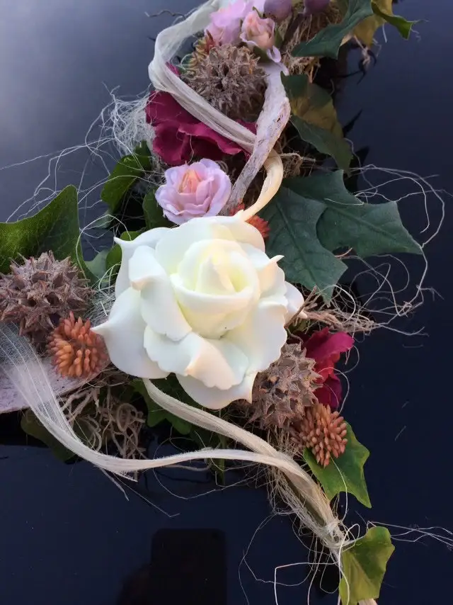 Brautauto Autoschmuck Set 3-teilig – Seidenblumen Hochzeitsdeko