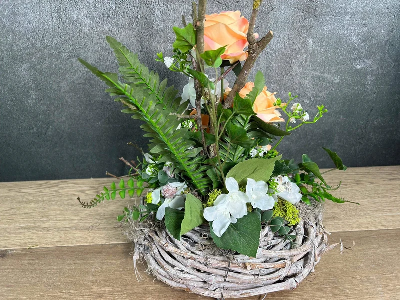 Grabgesteck Hortensie Seidenblumen – langlebiger Grabschmuck