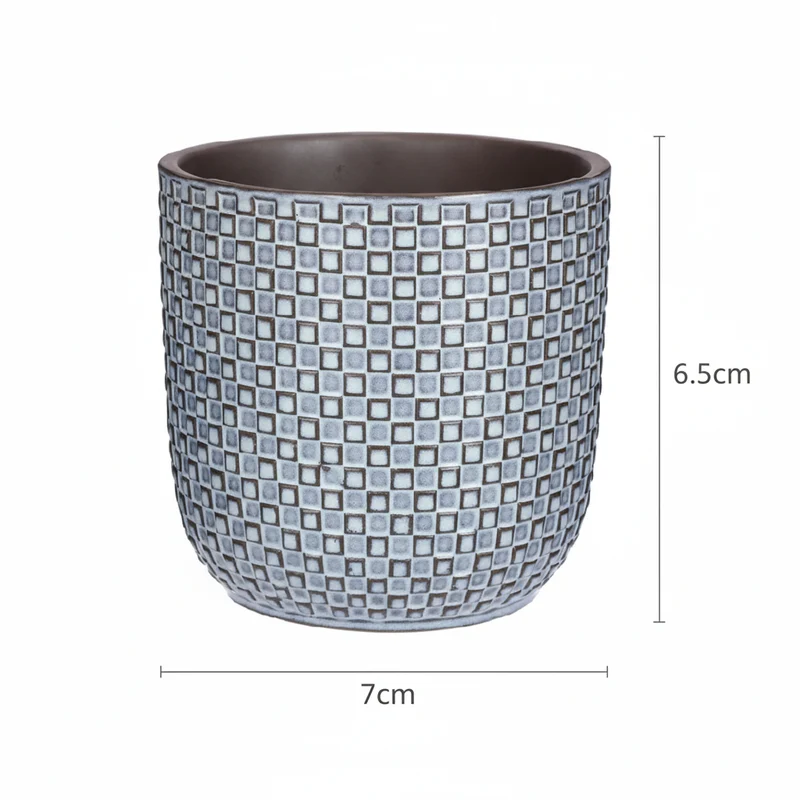 Minitopf Relief Blau – Ø7cm