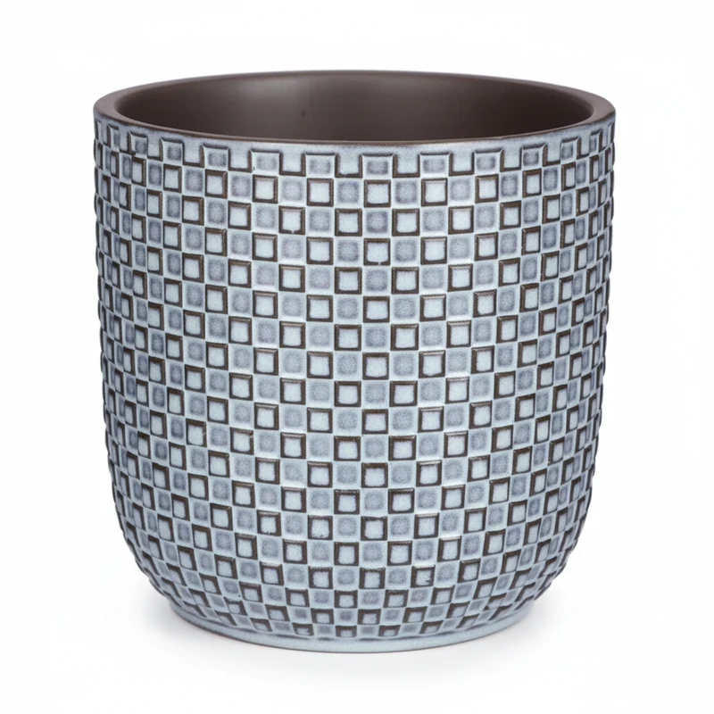 Minitopf Relief Blau – Ø7cm