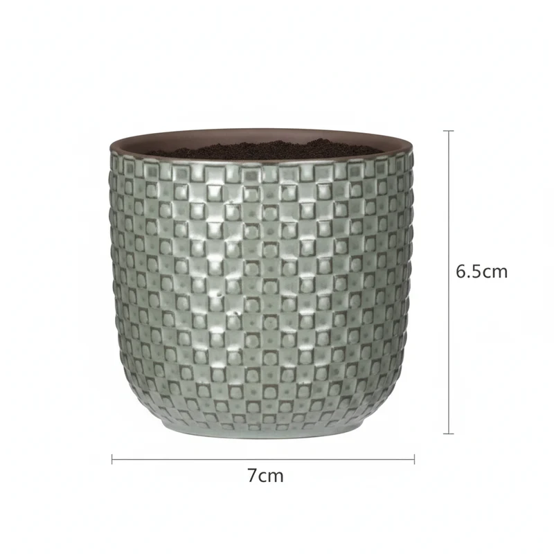 Minitopf Relief Grün – Ø7cm