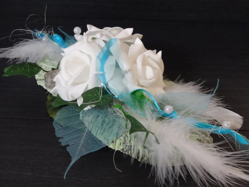 Tischgesteck Seidenblumen Wunschfarbe – Tischdeko Hochzeit und Event