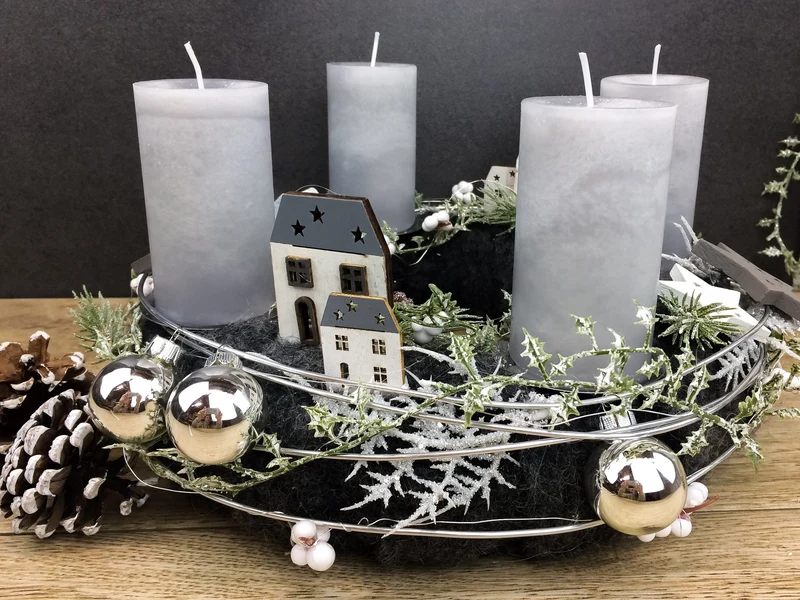 Adventskranz rund klassisch – mehrjährig handgefertigt langlebig