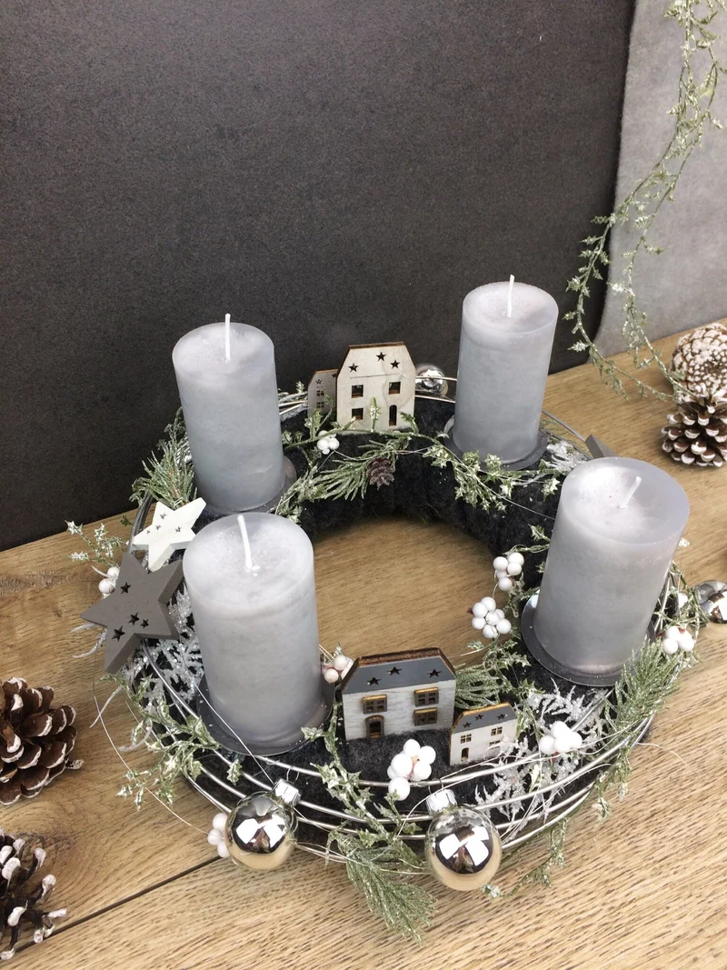Adventskranz rund klassisch – mehrjährig handgefertigt langlebig