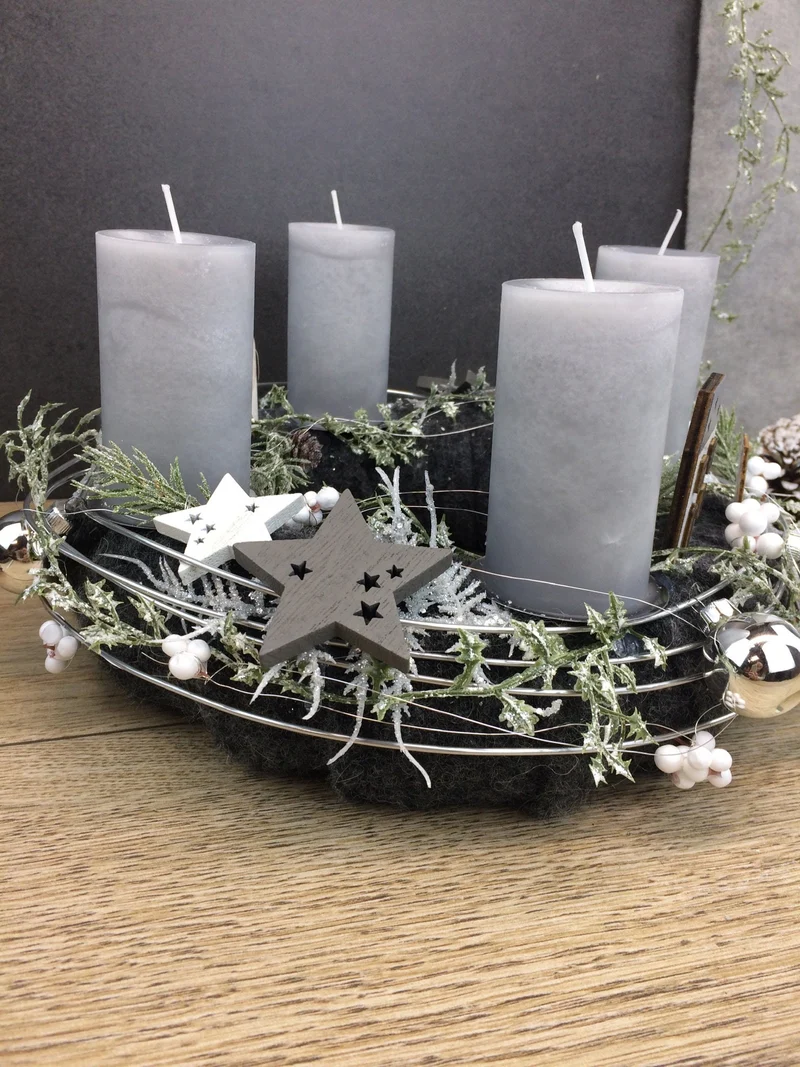 Adventskranz rund klassisch – mehrjährig handgefertigt langlebig
