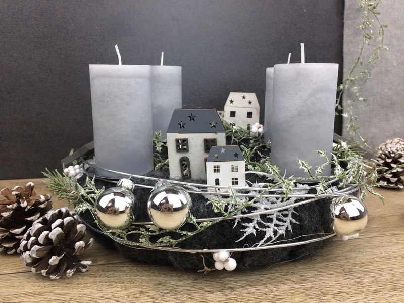 Adventskranz rund klassisch – mehrjährig handgefertigt langlebig