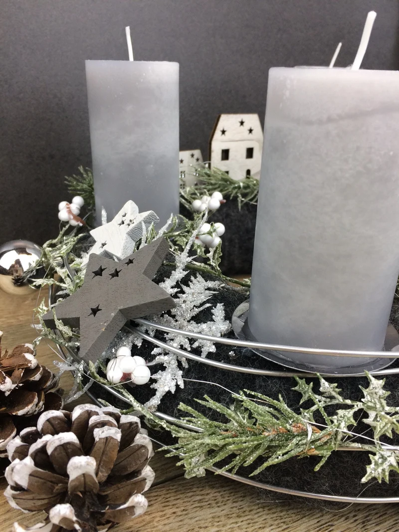 Adventskranz rund klassisch – mehrjährig handgefertigt langlebig
