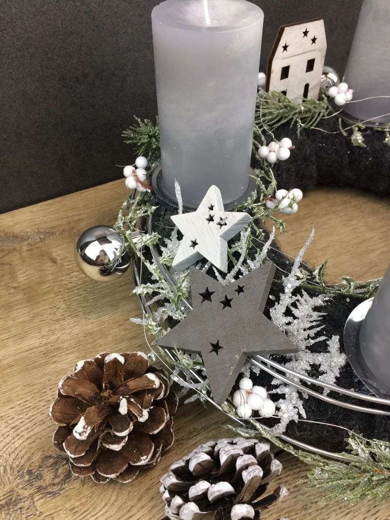 Adventskranz rund klassisch – mehrjährig handgefertigt langlebig