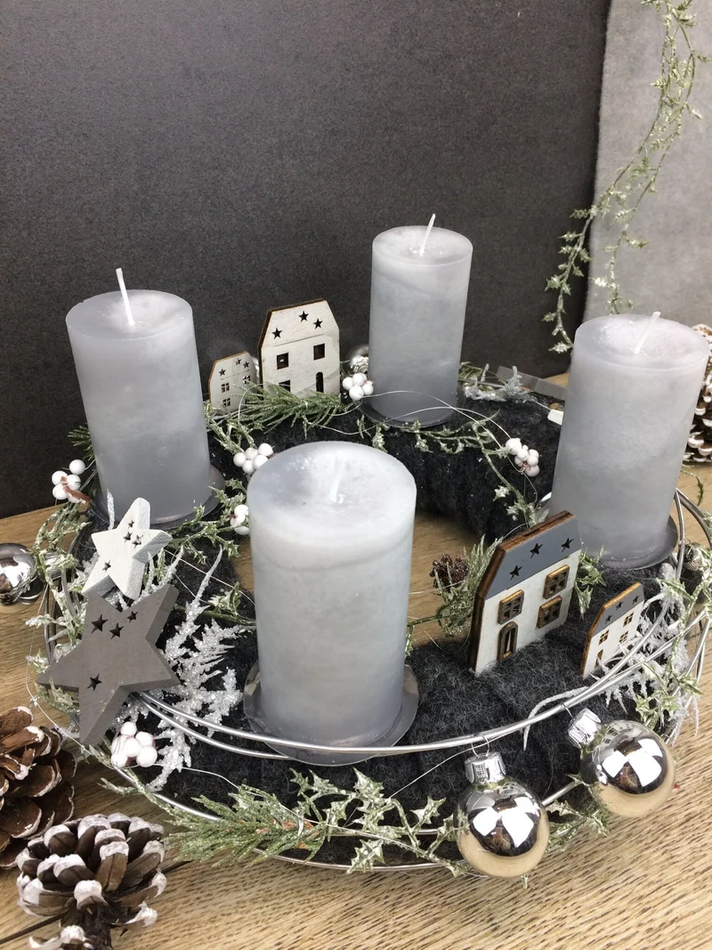 Adventskranz rund klassisch – mehrjährig handgefertigt langlebig