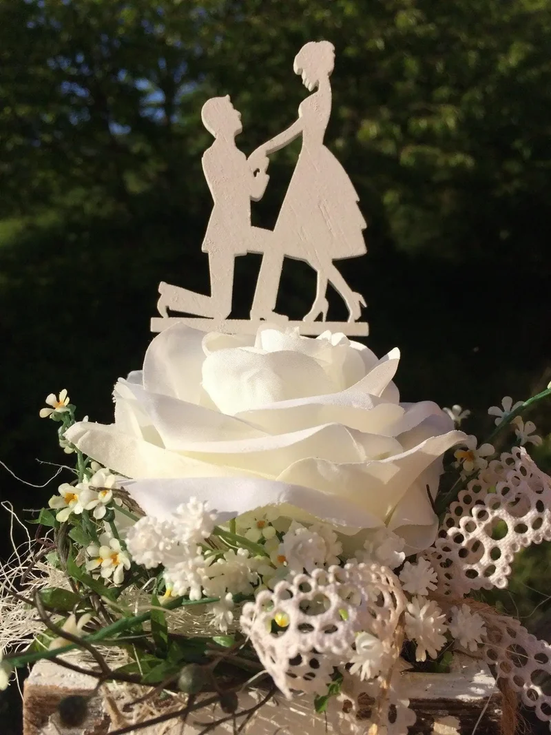 Cake Topper Tortenfigur weiß – Tortenaufsatz Hochzeit & Feiern