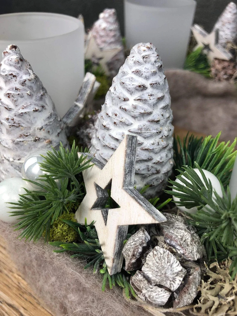 Adventskranz Gläser Variante rund – stimmungsvoller handgefertigt