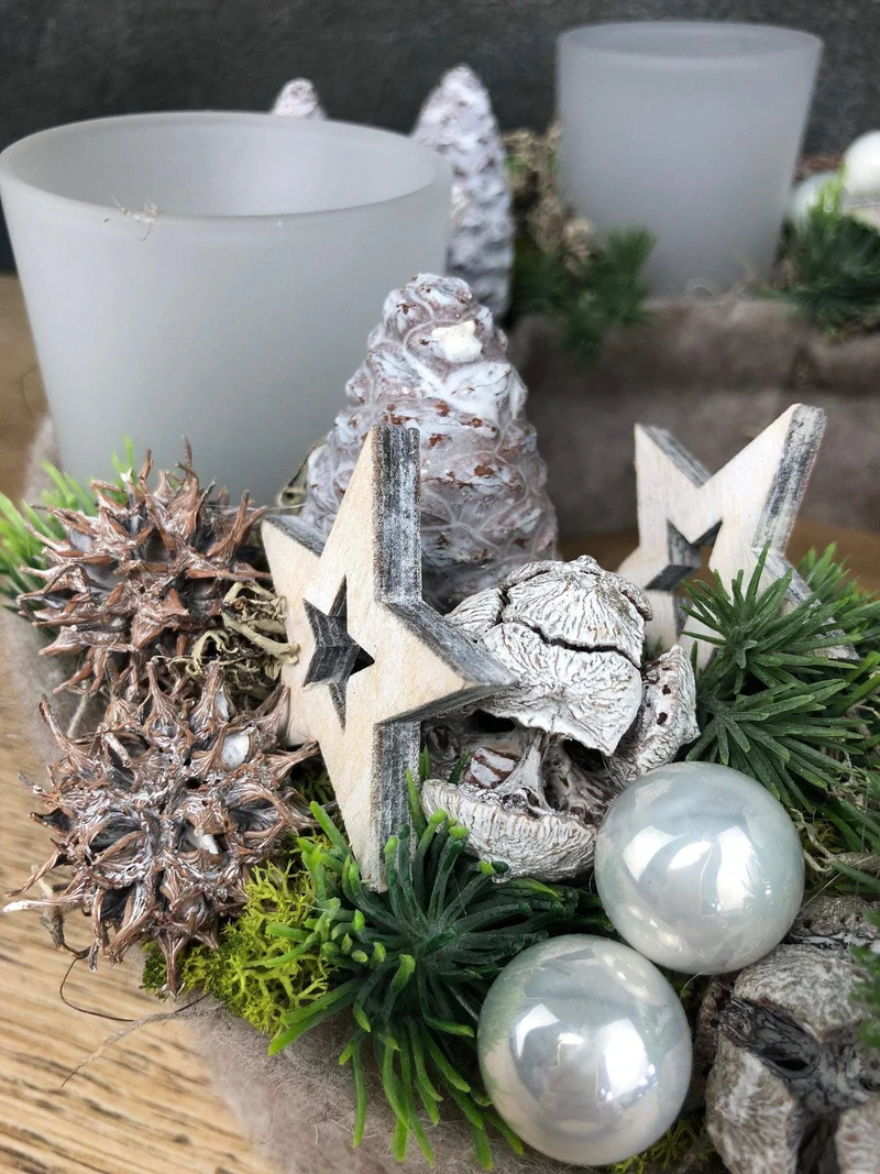 Adventskranz Gläser Variante rund – stimmungsvoller handgefertigt