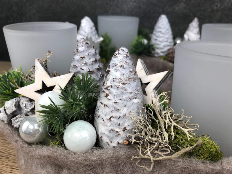 Adventskranz Gläser Variante rund – stimmungsvoller handgefertigt