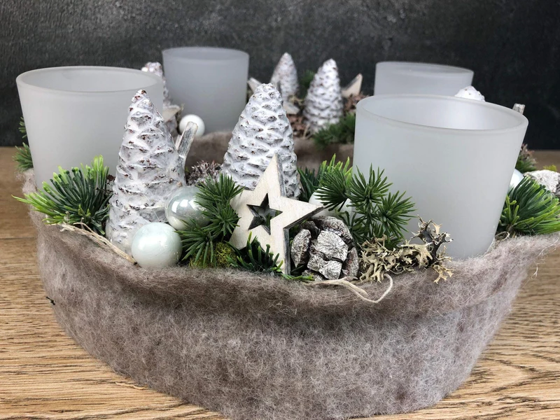 Adventskranz Gläser Variante rund – stimmungsvoller handgefertigt