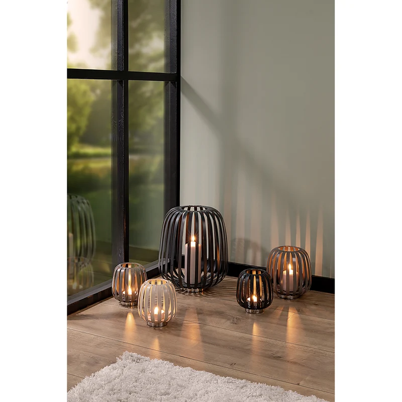 MAMBAIA Windlicht ohne Glas hellbraun