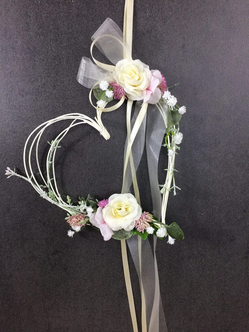 Autoschleifen Hochzeit 2er Set Seidenblumen – Brautauto Deko