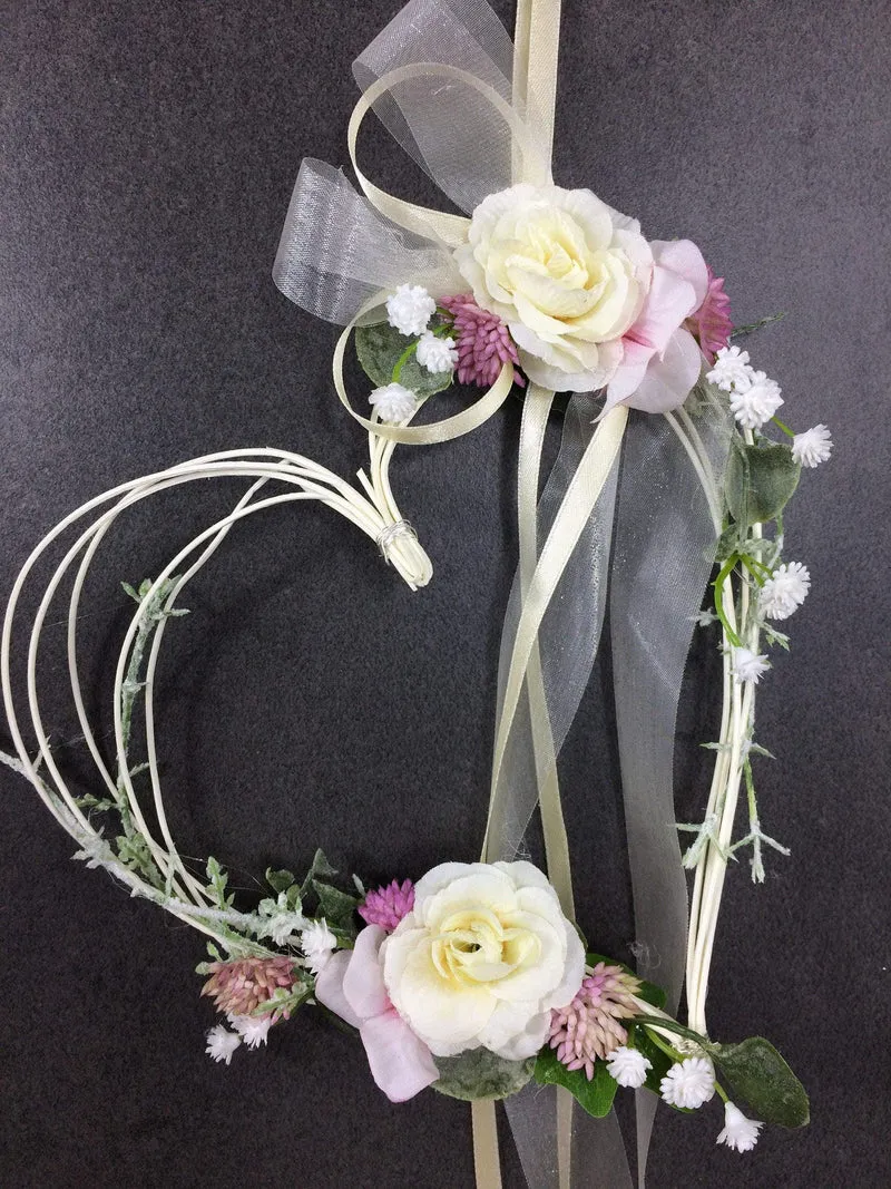 Autoschleifen Hochzeit 2er Set Seidenblumen – Brautauto Deko