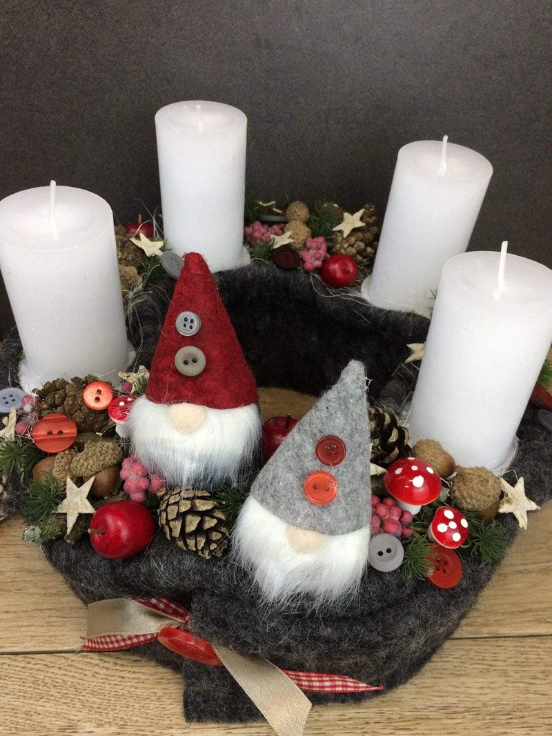 Adventskranz rund stilvoll – mehrjährig handgefertigt