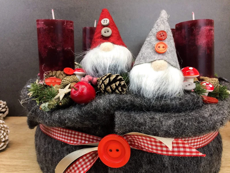 Adventskranz rund stilvoll – mehrjährig handgefertigt