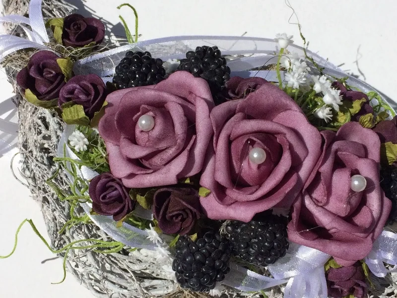 Grabschmuck Rose Seidenblumen – Grabgesteck handgefertigt