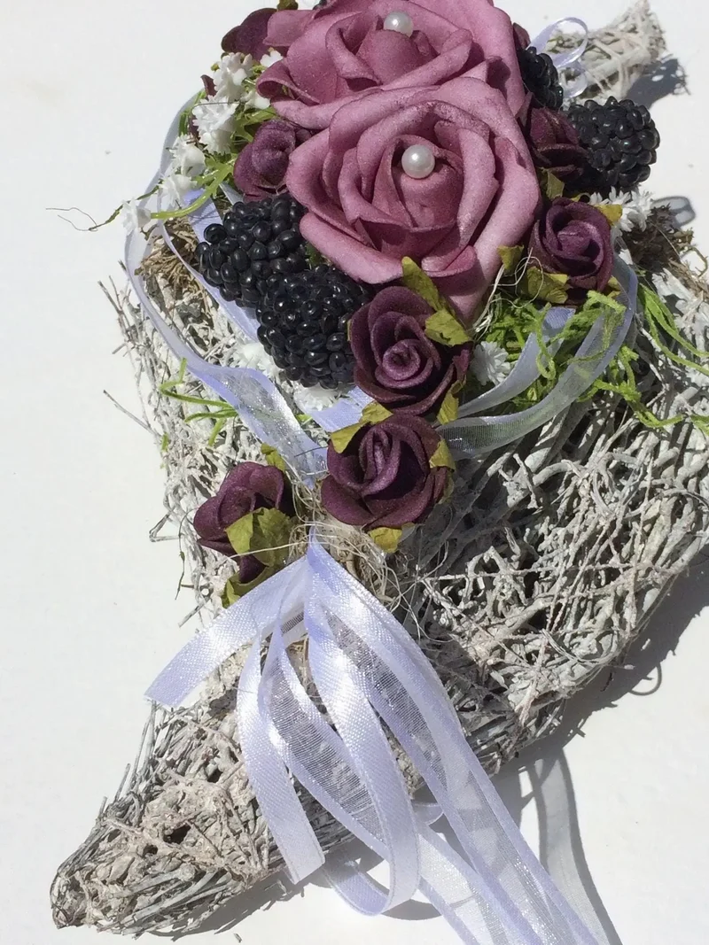 Grabschmuck Rose Seidenblumen – Grabgesteck handgefertigt