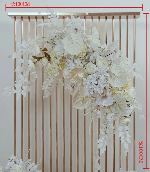 Premium Seidenblumen Gesteck in Ivory & Creme – Rosen, Anthurien & Hortensien | Exklusive Hochzeits- & Eventdekoration