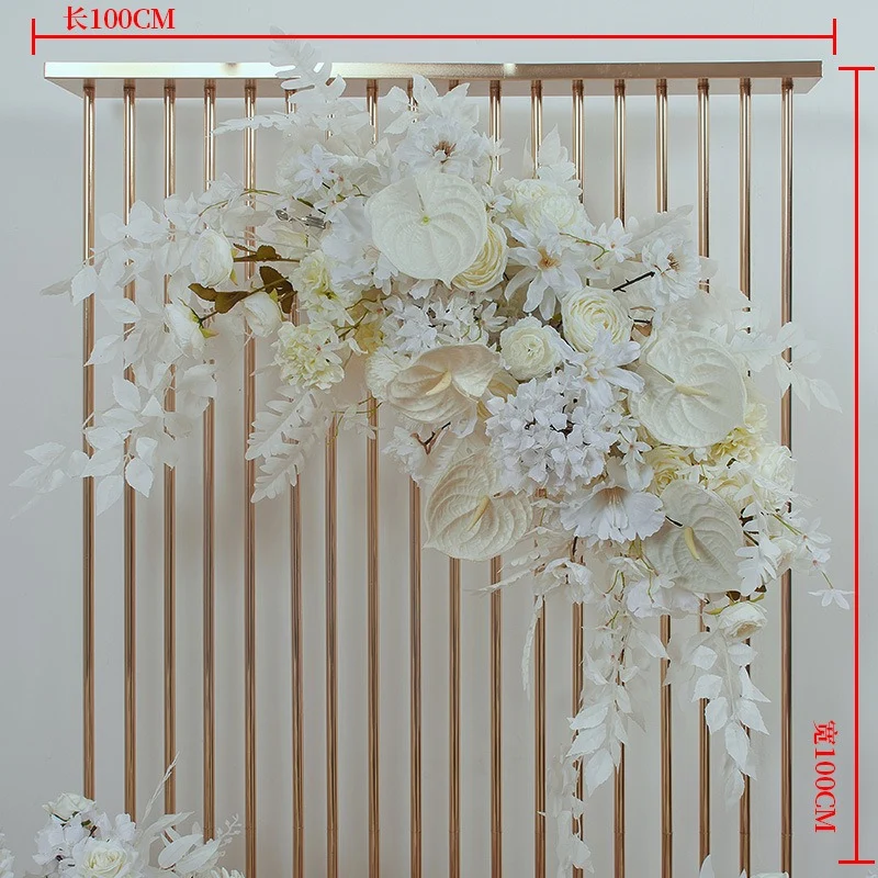 Premium Seidenblumen Gesteck in Ivory & Creme – Rosen, Anthurien & Hortensien | Exklusive Hochzeits- & Eventdekoration