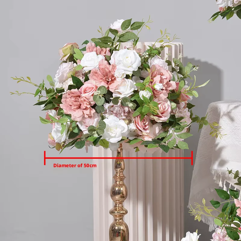Handgefertigtes Seidenblumen Gesteck in Rosé & Weiß – Rosen, Pfingstrosen & Hortensien