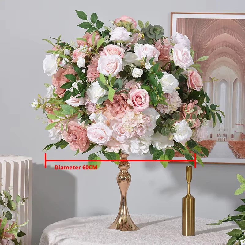 Handgefertigtes Seidenblumen Gesteck in Rosé & Weiß – Rosen, Pfingstrosen & Hortensien