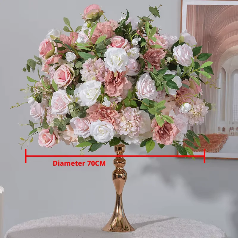 Handgefertigtes Seidenblumen Gesteck in Rosé & Weiß – Rosen, Pfingstrosen & Hortensien