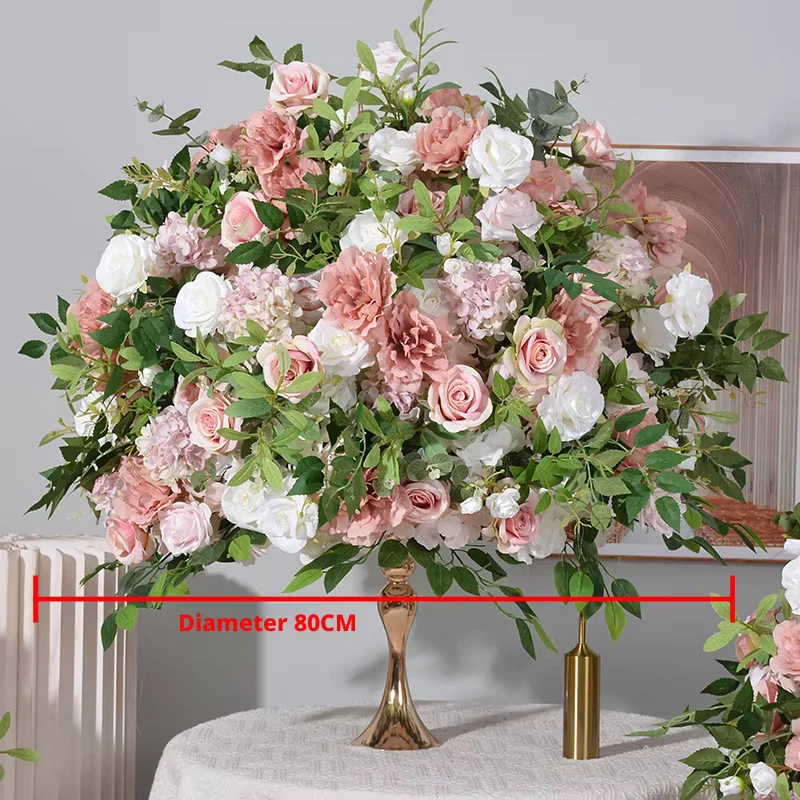 Handgefertigtes Seidenblumen Gesteck in Rosé & Weiß – Rosen, Pfingstrosen & Hortensien