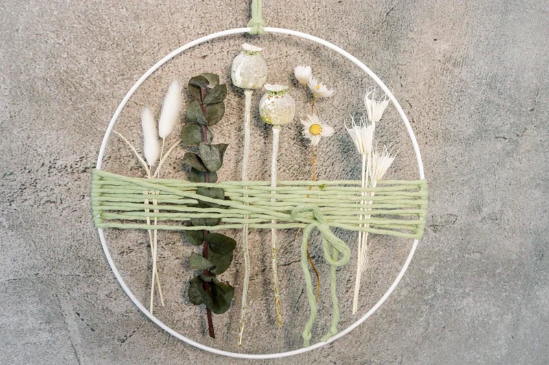Eukalyptus Trockenblumen Girlande – Fensterdeko handgefertigt – Wunsch