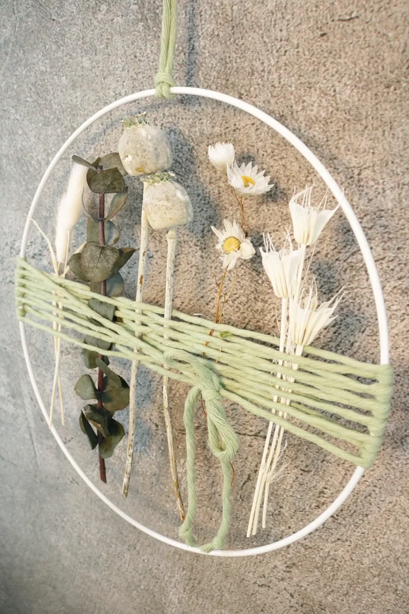Eukalyptus Trockenblumen Girlande – Fensterdeko handgefertigt – Wunsch
