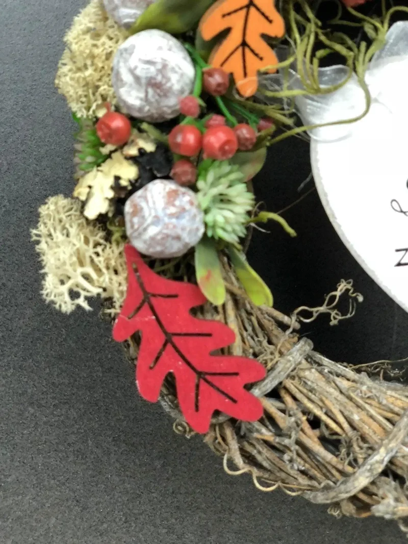 Herbst Türkranz mit Herz 22cm – Türdeko modern & stilvoll handgefertig