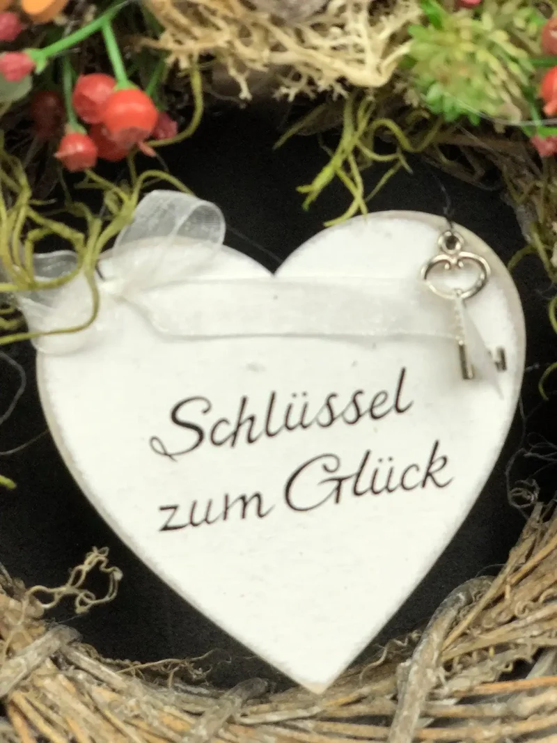 Herbst Türkranz mit Herz 22cm – Türdeko modern & stilvoll handgefertig