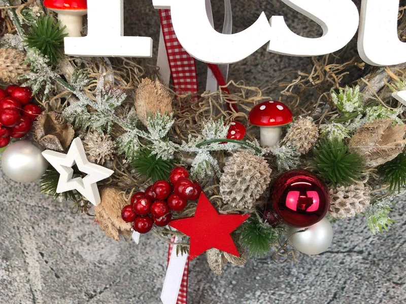 Türkranz Frohe Weihnachten – Weihnachtskranz Wunschfarbe Tanne