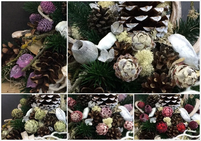 Grabherz mit Wachsrose – Seidenblumen Grabschmuck Wunschfarbe