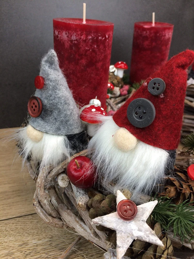 Adventskranz rund – mehrjährig wiederverwendbar & handgefertigt mit Ta
