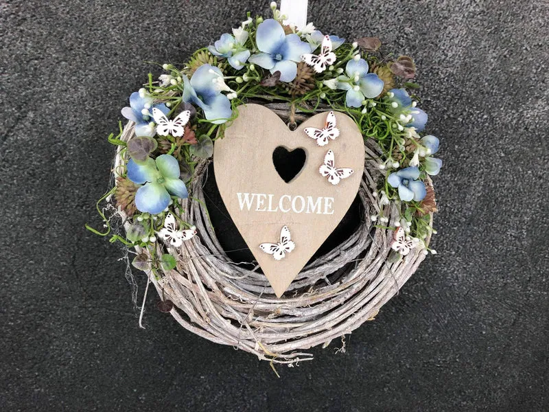 Türdekoration Welcome Seidenblumen – Türkranz ganzjährig