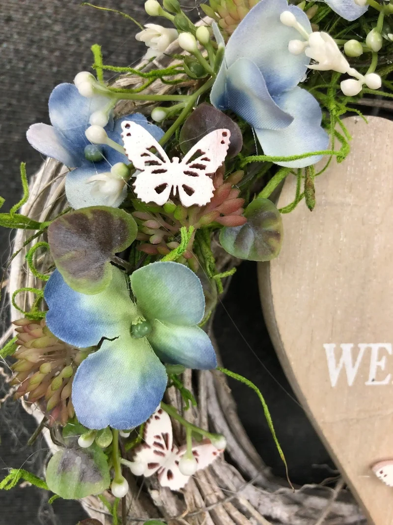 Türdekoration Welcome Seidenblumen – Türkranz ganzjährig