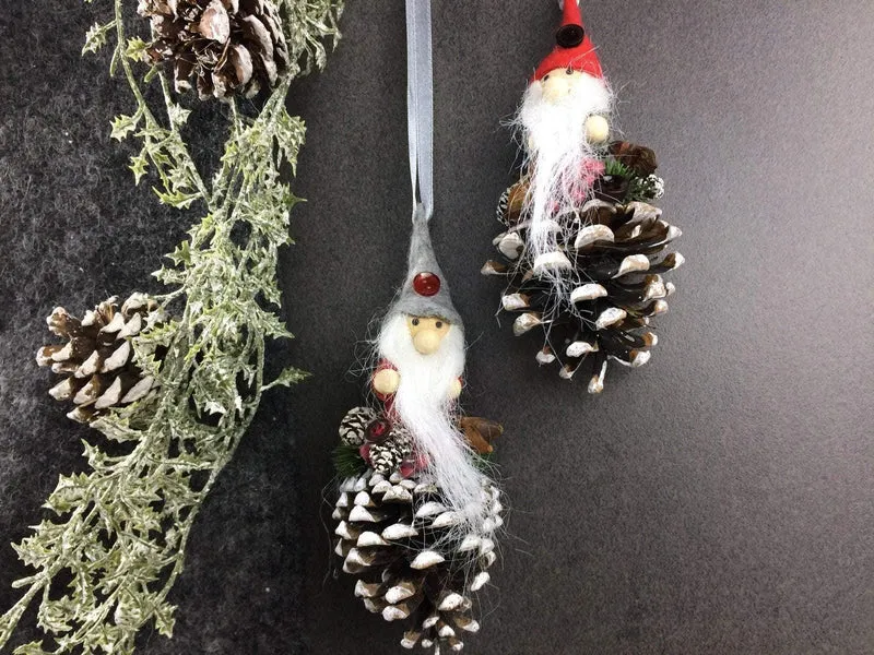 Weihnachts-Fensterschmuck Wichtel Set – Zapfen Dekoration Advent