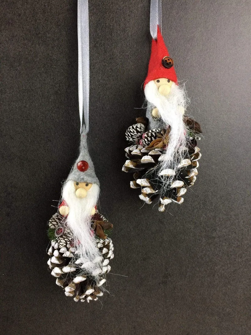 Weihnachts-Fensterschmuck Wichtel Set – Zapfen Dekoration Advent