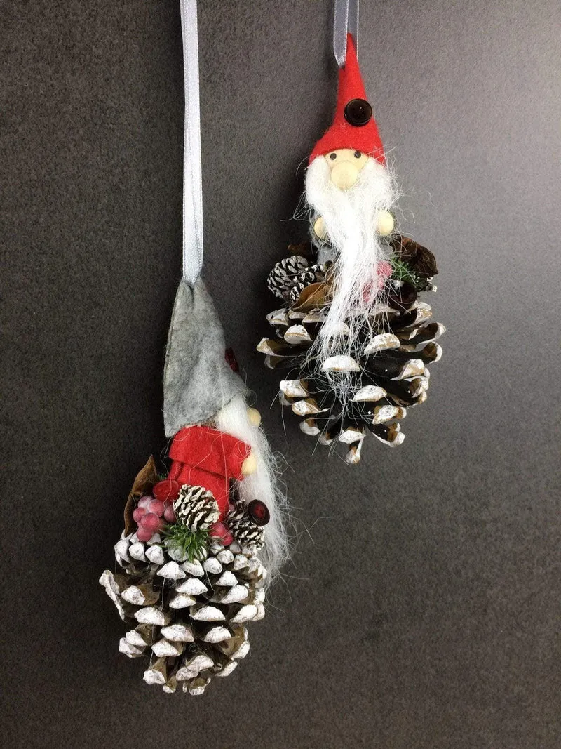 Weihnachts-Fensterschmuck Wichtel Set – Zapfen Dekoration Advent