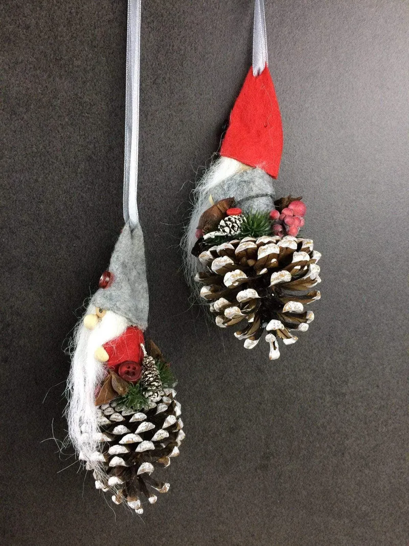 Weihnachts-Fensterschmuck Wichtel Set – Zapfen Dekoration Advent