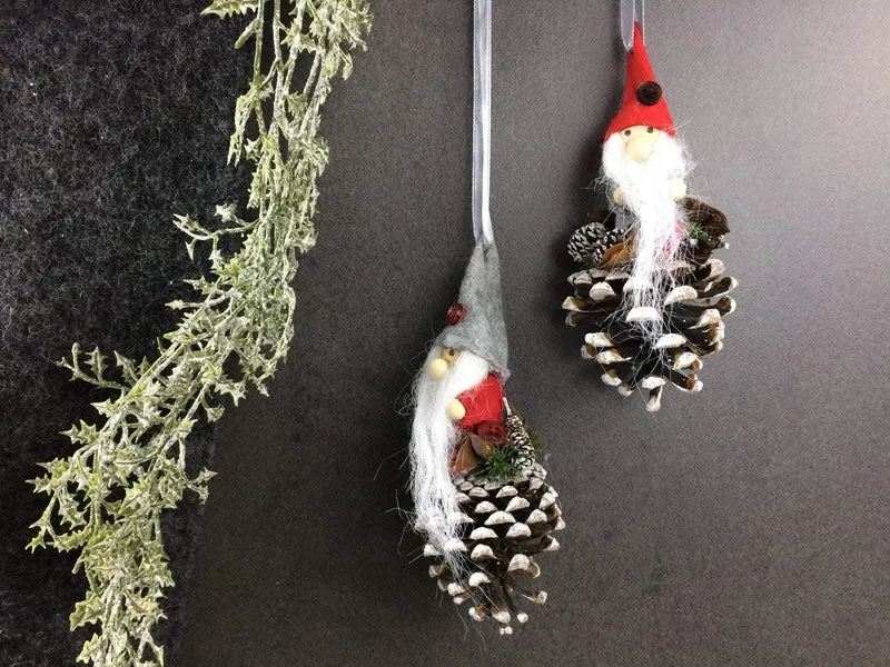 Weihnachts-Fensterschmuck Wichtel Set – Zapfen Dekoration Advent